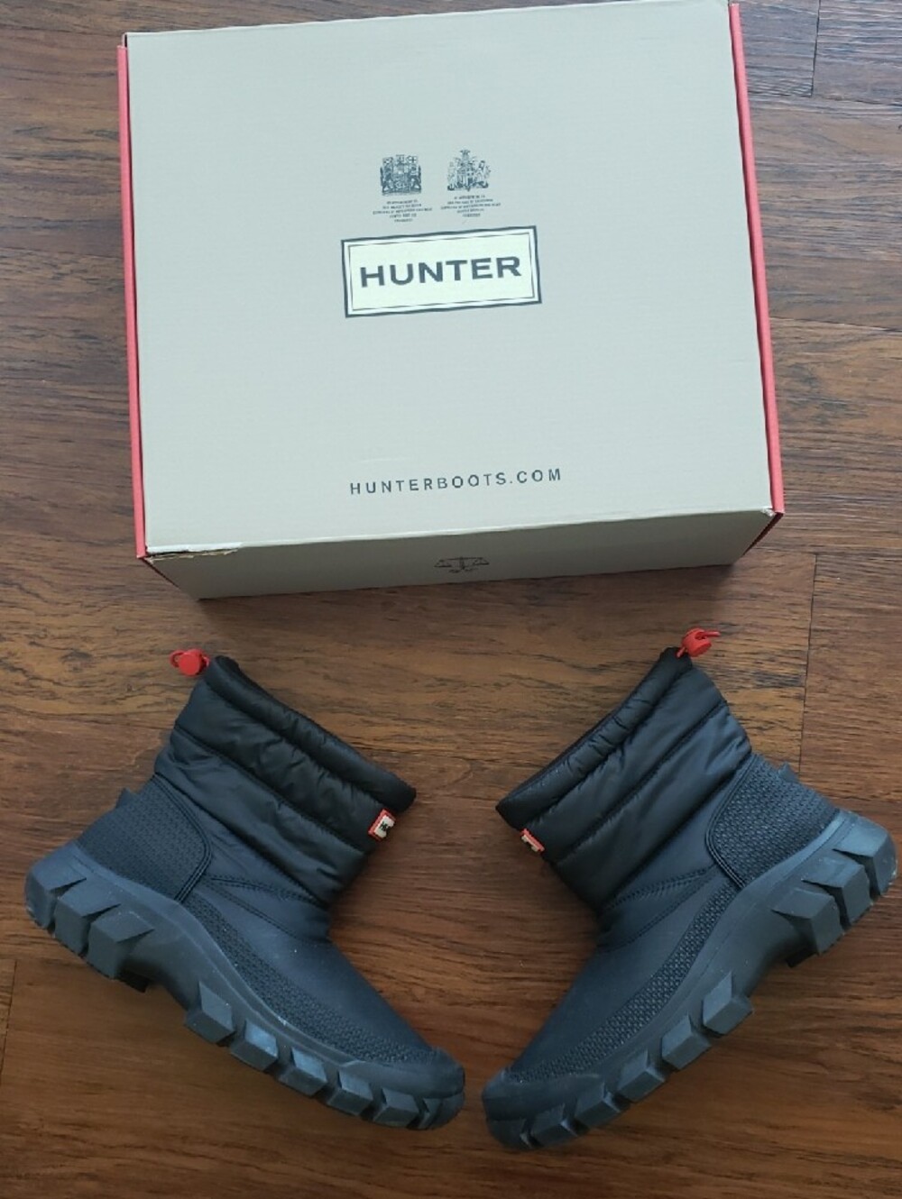 Hunter Womens Black Winter Waterproof Pull-On Boots Size 8 Fleece Lined Outdoor